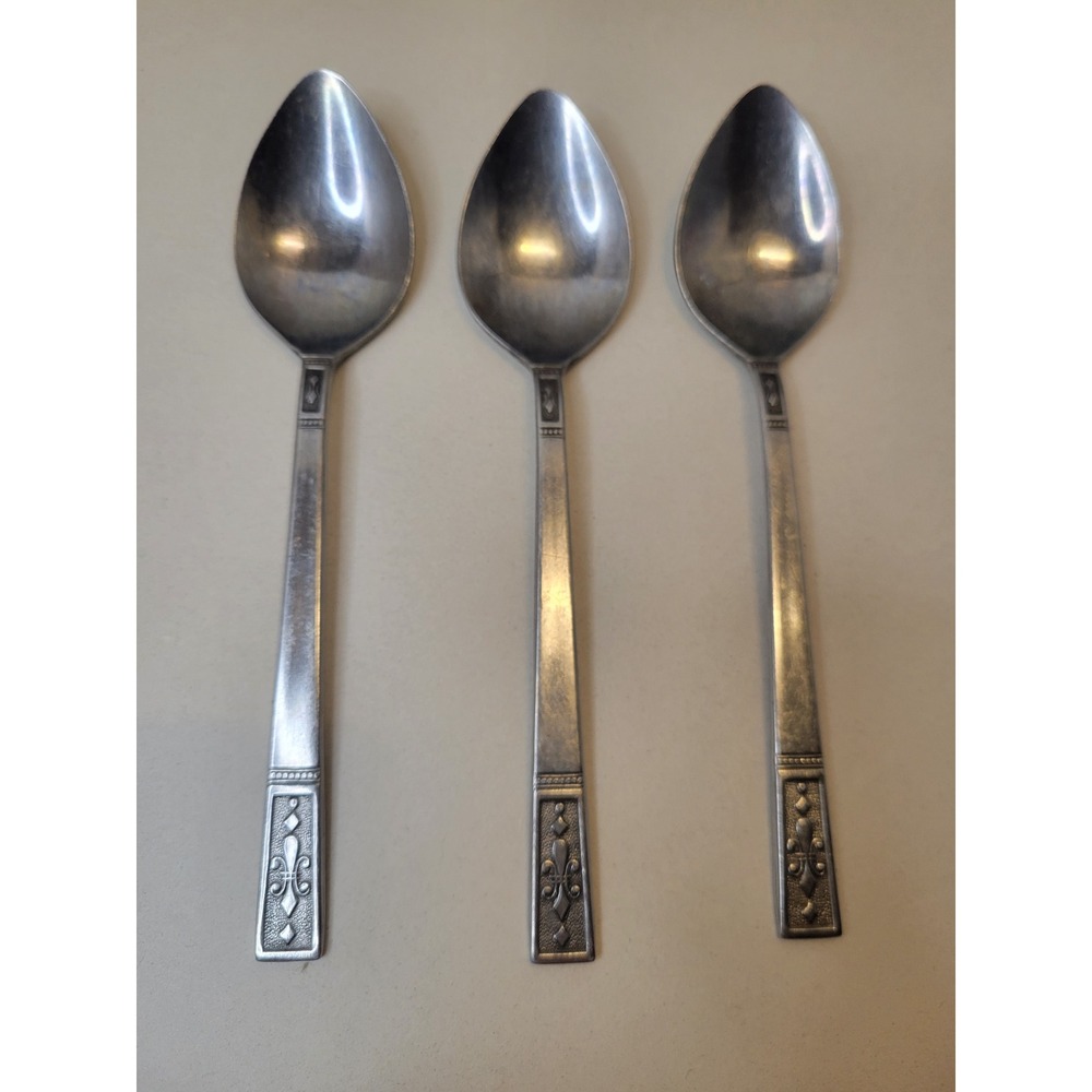 Interpur Cortina Large Spoons Stainless Steel Japan Fleur De Lis Set of 3